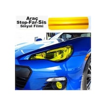 Sarı Stop Far Filmi Folyosu, 100 Cm X 30 Cm, Kaplama Şeffaf Dayanıklı