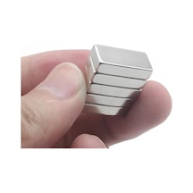 1 Adet 20x10x5 Mm Neodyum Magnet N35 Güçlü Mıknatıs Köşeli Dayanıklı Nikel Kaplama
