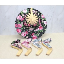 Ahşap Şapkalı Yelpaze Çok Renkli