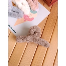 Peluş Tüylü Mandal Toka - kahverengi Çok Renkli