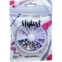 Elegant Touch Stylist Nail Art Taş Seti 12 Farklı Renk 240 Adet
