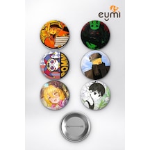 Gamer Yıldızları Roblox Pomni Regretevator Omori Çanta Süsü Rozet İğneli Buton Rozet Seti 58 Mm 6'lı Çok Renkli