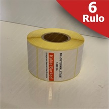 50X35 Termal Etiket 6 Rulo Barkod Etiket Kalite Barkod