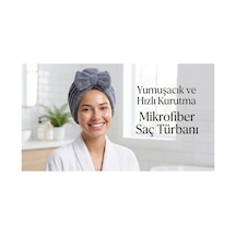 Prenses Peluş Mikrofiber Saç Kurulama Havlusu, Pratik Saç Bonesi - Duş, Makyaj Ve Bakım Saç Wrap Gri