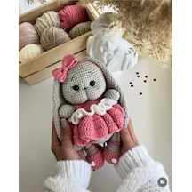 Amigurumi Gri Uzun Kulak Tombik Tavşan
