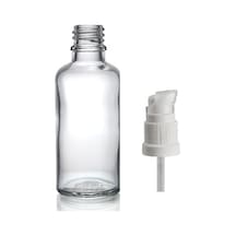 50ml Şeffaf Cam Serum Pompalı Şişe, 24 Adet, Pompalı Şişe, Medikal Şişe, Cam Şişe,