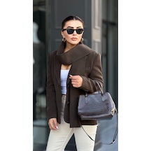Marka Model Acı Kahve Şal Detaylı Blazer Ceket Acı Kahve Acı Kahverengi