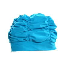 Artfulabode Yüzme Sones Pileli Mavi Kumaş Kulaklıklar Kadın Göl Bonesi Eg Mavi