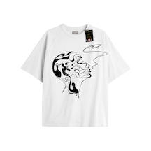 Flood Of Style Siyah Babby Tee Yüz Tasarım Özel Tasarım Beyaz