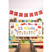 23 Nisan Süsleri 23 Nisan Hediyeleri İpli Ay Yıldızlı Bayrak 10 Lu Flama