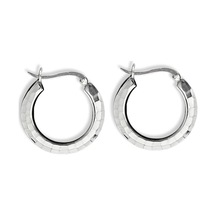 Oya Silver Fasetli Model Kadın Gümüş Halka Küpe 2.5x2.5cm