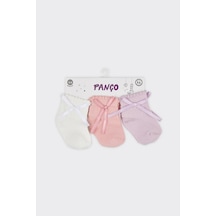 Panço - Kız Bebek Fiyonklu Renkli Soket Çorap Set 2412GB11004