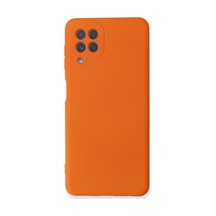 Samsung Galaxy Uyumlu A22 Kılıf Nano İçi Kadife Silikon - Turuncu Bz8683140299774
