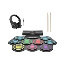 Midex Ddx-75 Şarjlı Dijital Davul 9 Ped 2 Ayak Pedalı Bluetooth Kulaklık Çubuklar Adaptör Full Set