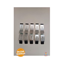 Stor Zebra Perde Metal Ayak Tavana Duvara Montaj Aparatı Kapalı Kasa 5 Cm Metal Portray 10 Adet Gri