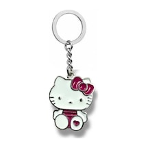 Hello Kitty Ayakta Kalp Figürlü Anahtarlık Sevimli Metal Aksesuar