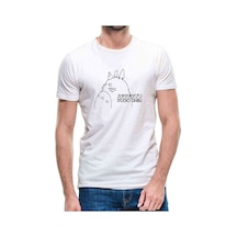 My Neighbor Komşum Totoro Baskılı Beyaz Erkek Tshirt (531001561)