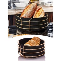 Ekmeklik Ekmek Sepeti Çok Amaçlı Metal Kutu Lüx Gold Paslanmaz