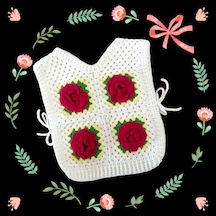 El İşi Yandan Bağcıklı Çocuk Süveter Krem El İşi Yandan Bağcıklı Çocuk Süveter Krem