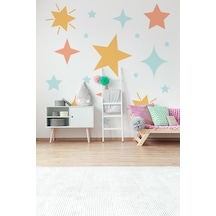 Işıltılı Yıldızlar Temalı 20 Parça Çocuk Ve Bebek Odası Dekoratif Duvar Sticker Seti