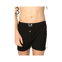 3'lü Paket Havlu Bel Erkek Boxer Siyah