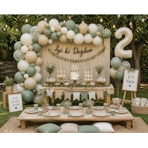 Sage & Green Parti Seti Çok Renkli