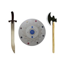 Ahşap Oyuncak Seti 3'lü Kayı Kalkanı + Kılıcı ve  Baltası