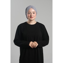Hürrem Bone Gri Pratik Hazır Geçmeli Tesettür Bone Sandy Büzgülü Salaş 2119 15 Gri