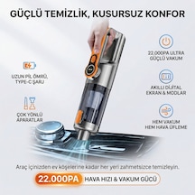 2in1 Kablosuz Işıklı Yüksek Araç Süpürgesi 22.000pa Çekim Gücü Vakum Ve Üfleme