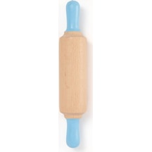 Childgen Doğal Ahşap Merdane Pastel Mavi