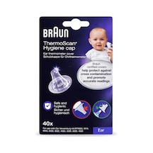 Braun Thermoscan Hijyenik Kapak, Kulak Termometresi İçin, Orijinal Yedek Prob Ucu, 40 Adet