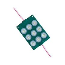 12v Modül Lamba Çakarlı 9-ledli Camlı Kablolu Yeşil 81 56 Mm