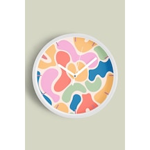 Modern Tasarım Duvar Saati - 35cm - Önü Camlı Beyaz Kasa - Sessiz Mekanizma-jh0564 Beyaz