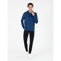 Cacharel Lacivert Slim Fit Paçası Lastikli Nervürlü Eşofman Altı