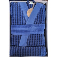 Circolare Lacivert Bornoz Seti 1 Bornoz + 1 Havlu X-l