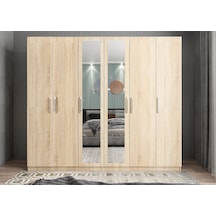 Diana 6 Kapaklı Dolap Gardırop Meşe