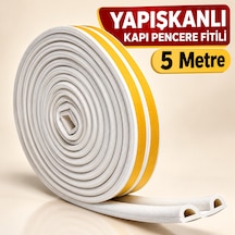 5 Metre Kapı Altı Ve Pencere Kenarı İçin Yapışkanlı Fitil Beyaz Yalıtım Bandı