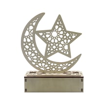 Ranyeek Ahşap Aydınlatma Dekorasyonu - Aydınlatabilir Ramazan Ayı Desenli Ahşap Heykeli, Pil Gerektirir Jm01874 Diğer