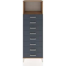 Hyperion Dolap Tek Raflı 8 Çekmeceli 60x44x182 Çam-antrasit Çam