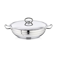 Bestinox 40x15 cm Flanşlı Kulp Çelik Kapaklı Çelik Kısa Tencere-18 LT