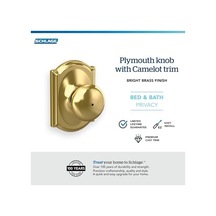 F40 Ply 605 Cam Camelot Koleksiyonu Plymouth Gizlilik Topuzu, Parlak Pirinç A.Ağaç