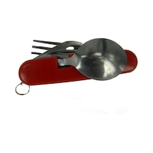 K 524 Rd Çok Amaçlı Kamp Çakı (Çatal - Kaşık - Kamp Bıçak) 9 CM - Plastik Gövd Siyah