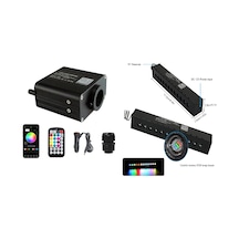 Qj-009 + Qjl016 Rgb Fiber Optik Led Işık Seti 4 M. Uzaktan Kumanda Meteor Yağmuru Işığı Rgb 3lü Set Çok Renkli