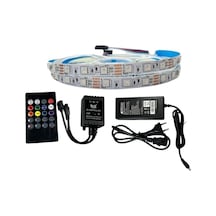 Müzik Modlu Ir Kumandalı Rgb Şerit Led Set 5050 Ledli 3çipli 10metre Ip20