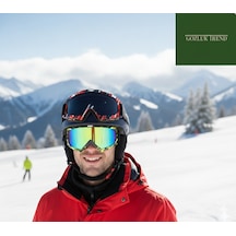 Esrada Kayak Gözlüğü Antifog Ventilli Uv Korumalı Güneş Kar Gözlük Aynalı Gökkuşağı Snowboard Glasses Sporu Yeşil