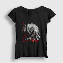 Presmono Kadın Blood Iron Maiden T-shirt Siyah