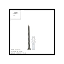 Dübel-vida Seti, Beyaz Dübel 10 Mm, 6,0x80 Yhb Sunta Vidası, 10 Adet
