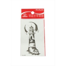 Deniz - 877 - Feneri Tattoo Dövme Sticker - Shopılke - - Siyah