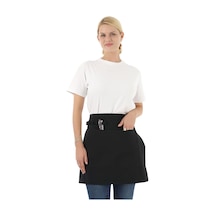 Belden Bağlamalı Kadın Ve Erkekler İçin Siyah Garson/barista/kuaförler İçin Yarım Önlük Apron 2 Cep, Ayarlan Diğer