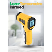 Lazer Odaklı Kızılötesi -50/+600 C Endüstriyel Katı-sıvı Sıcaklık Ölçme Termometresi